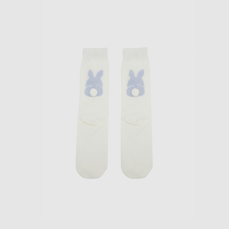 Bunny Pom Pom Décor Mid-Length Socks