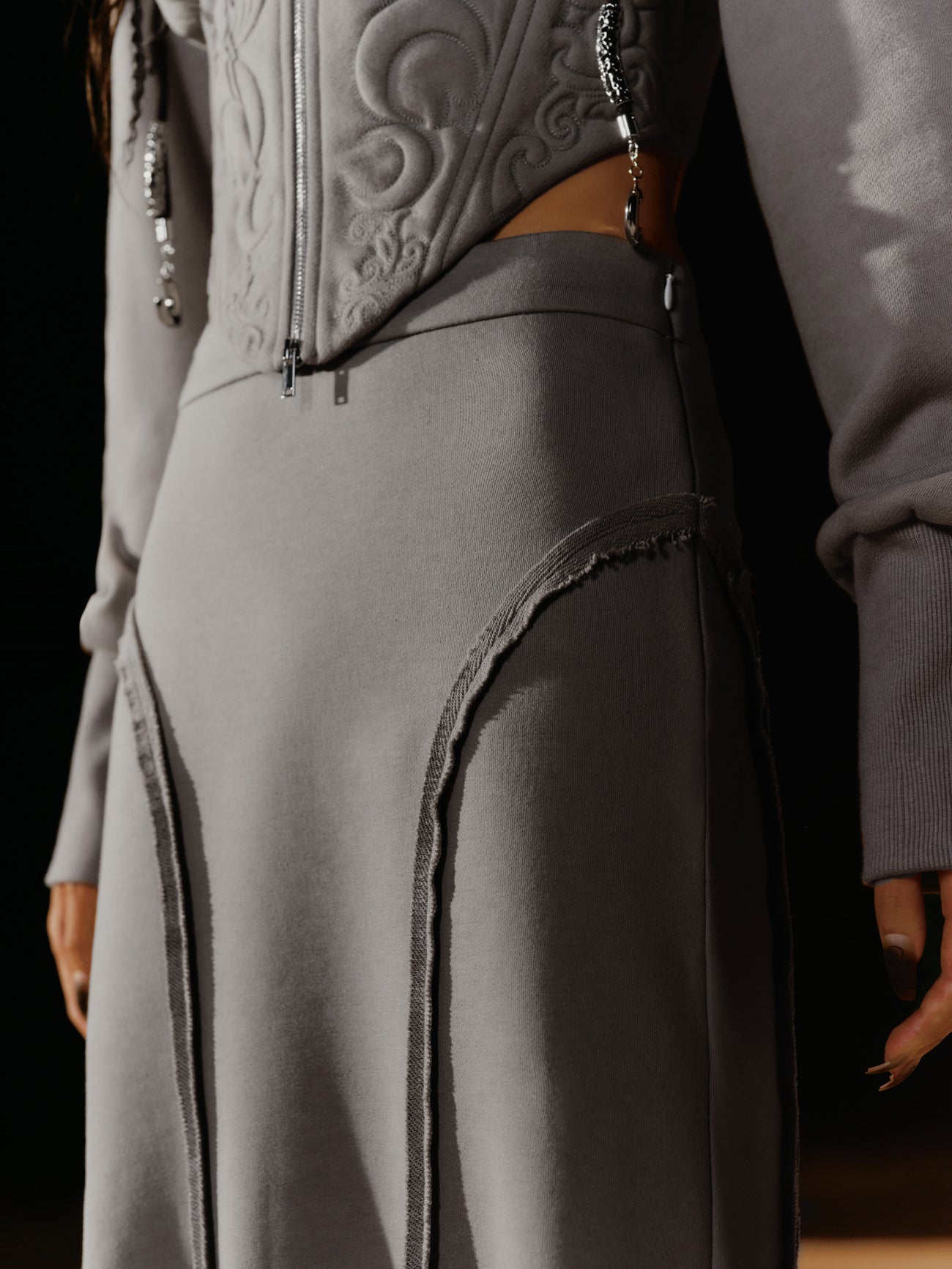 Corset Detail Jacket With Hood