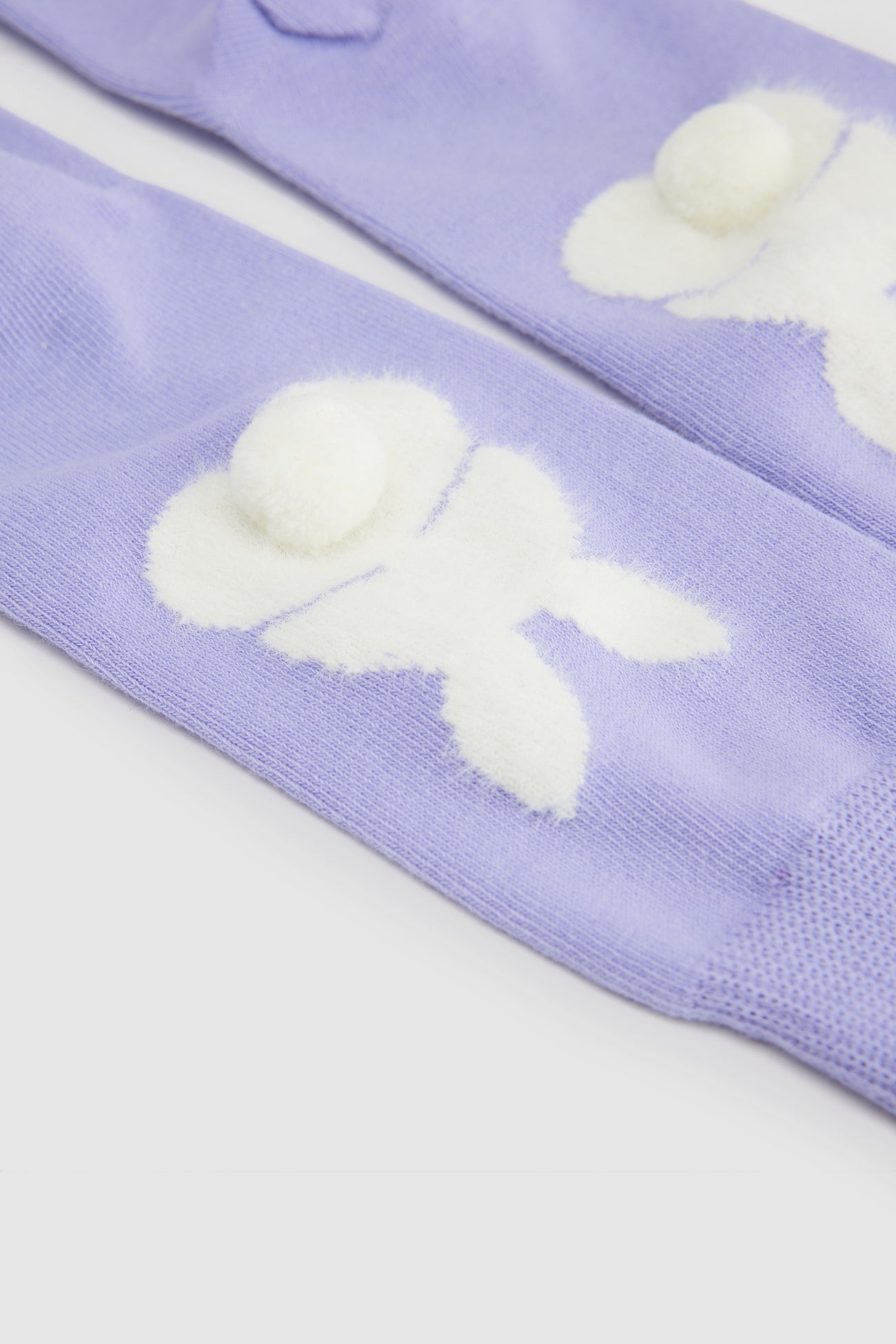 Bunny Pom Pom Décor Mid-Length Socks