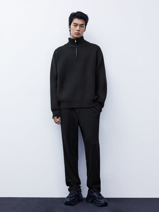 Elastic Waist Tapered Pants