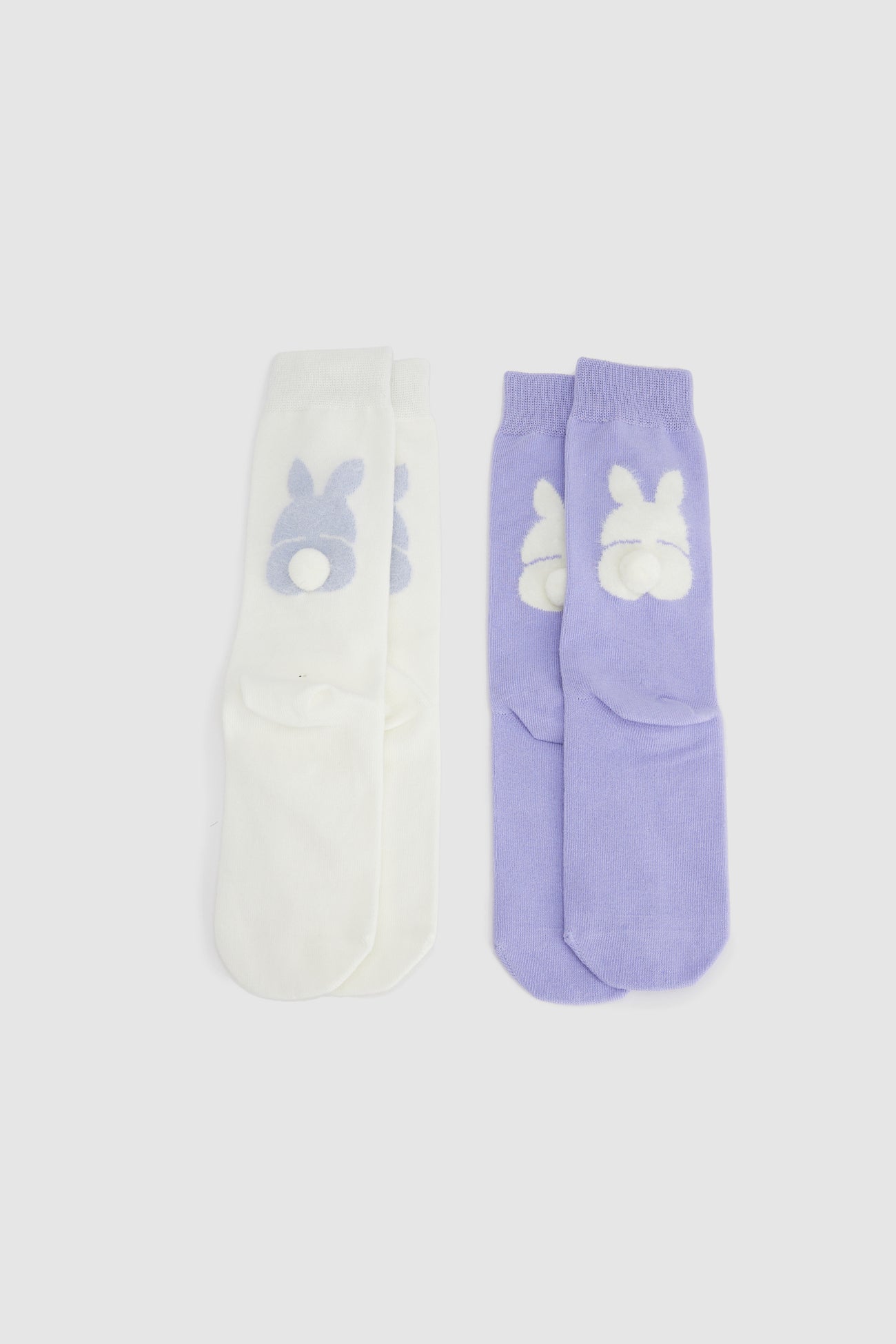 Bunny Pom Pom Décor Mid-Length Socks