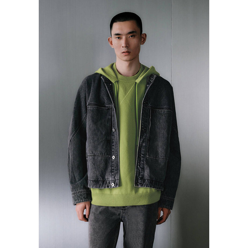 Grandad Collar Denim Jacket