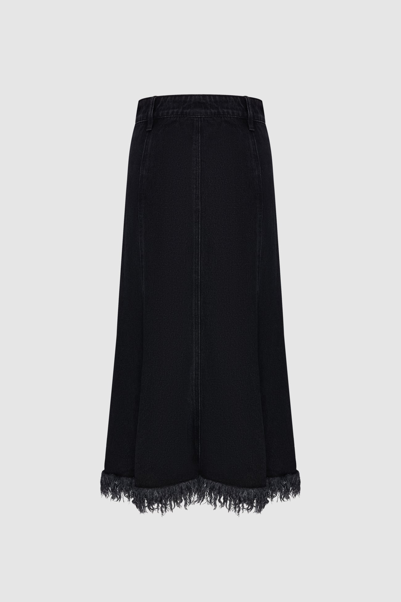 Midi A-Line Denim Skirt