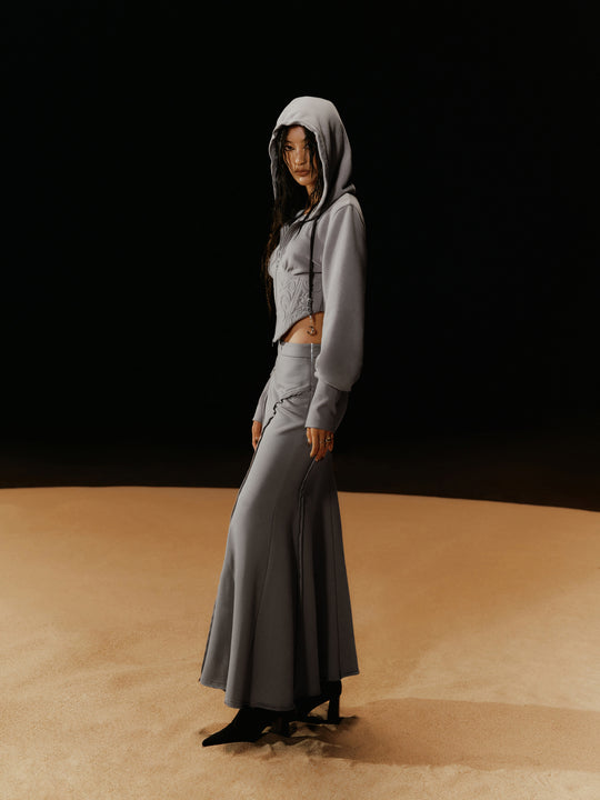 Corset Detail Jacket With Hood