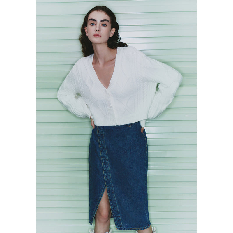 V Neck Crop Cardigan