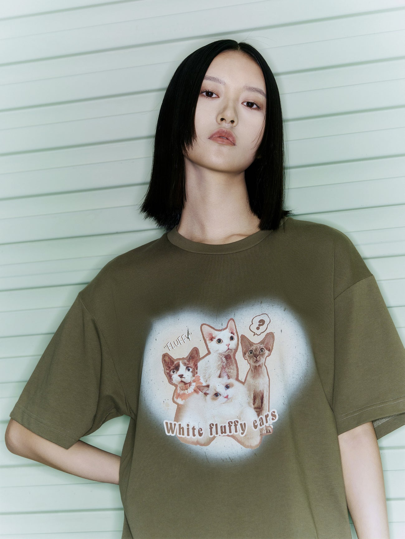 Cats Printed Crew Neck T-Shirt