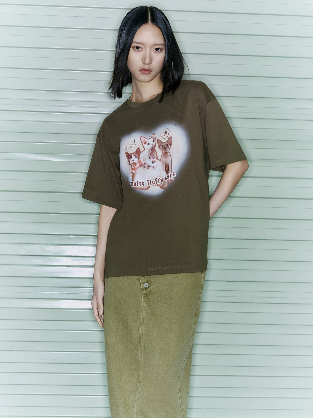 Cats Printed Crew Neck T-Shirt