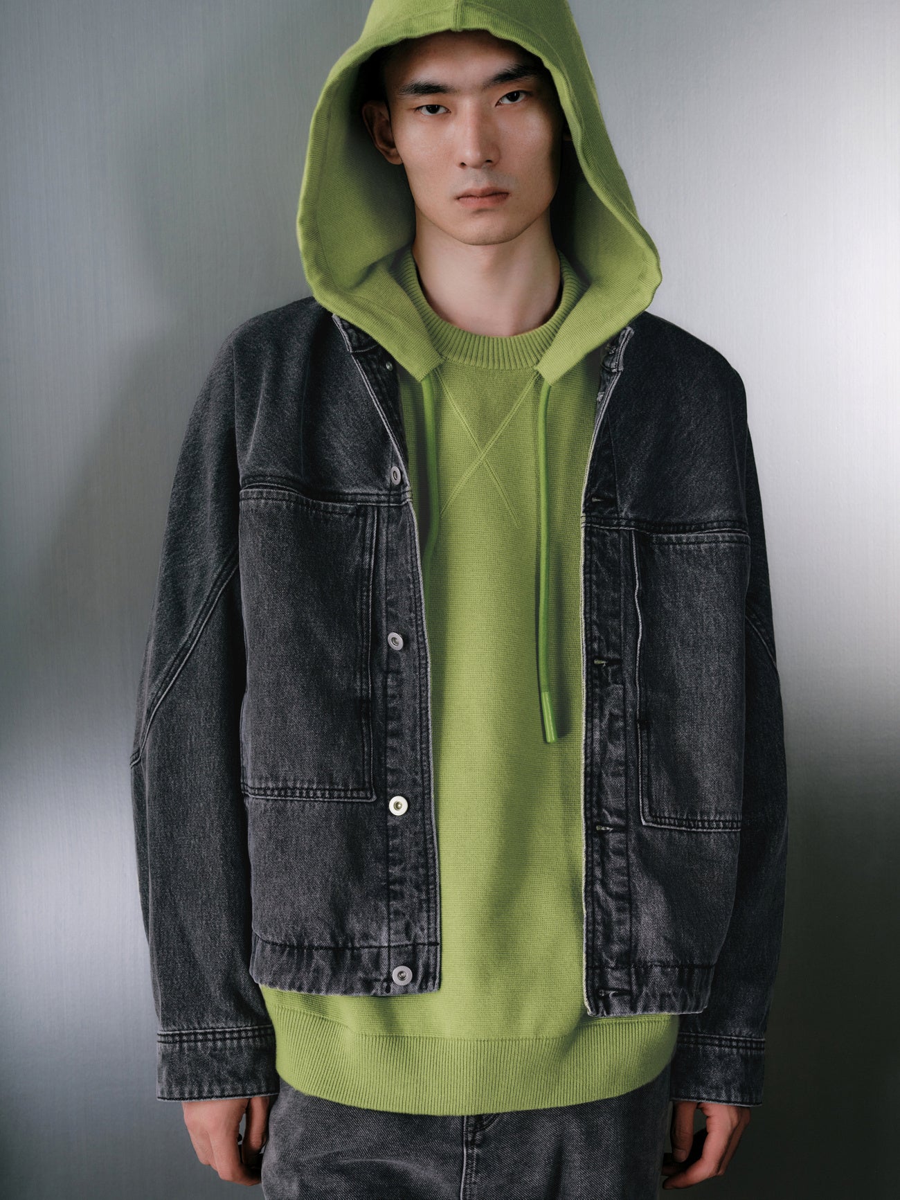Grandad Collar Denim Jacket