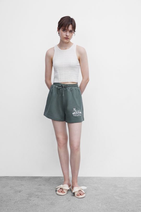 High Waist Printed Shorts