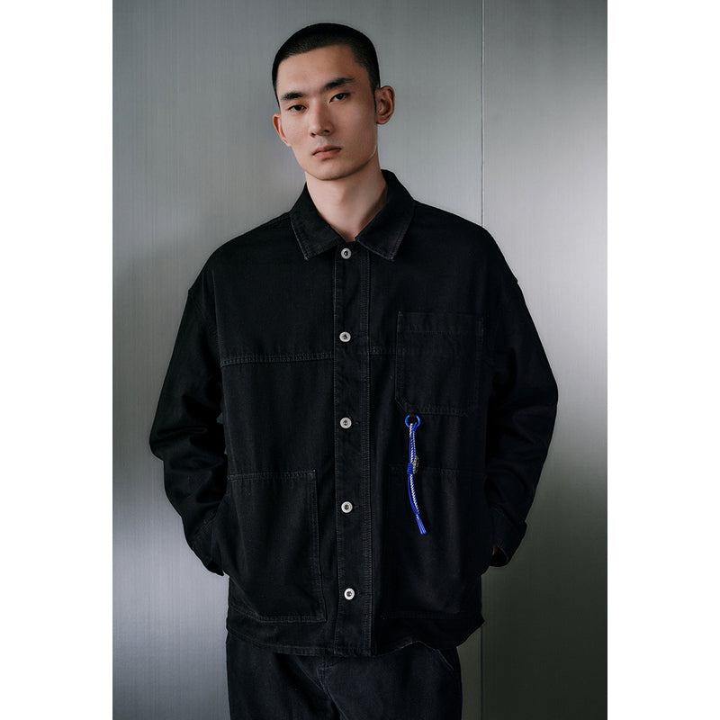 Denim Jacket With Tie Details