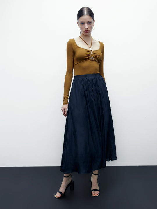 A-Line Midi Skirt