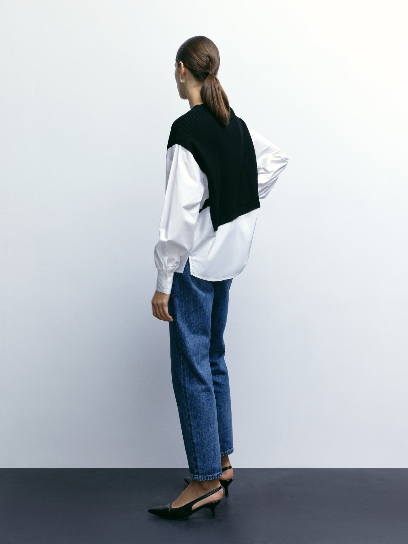 2 In 1 Drop Shoulder Knitted T-Shirt