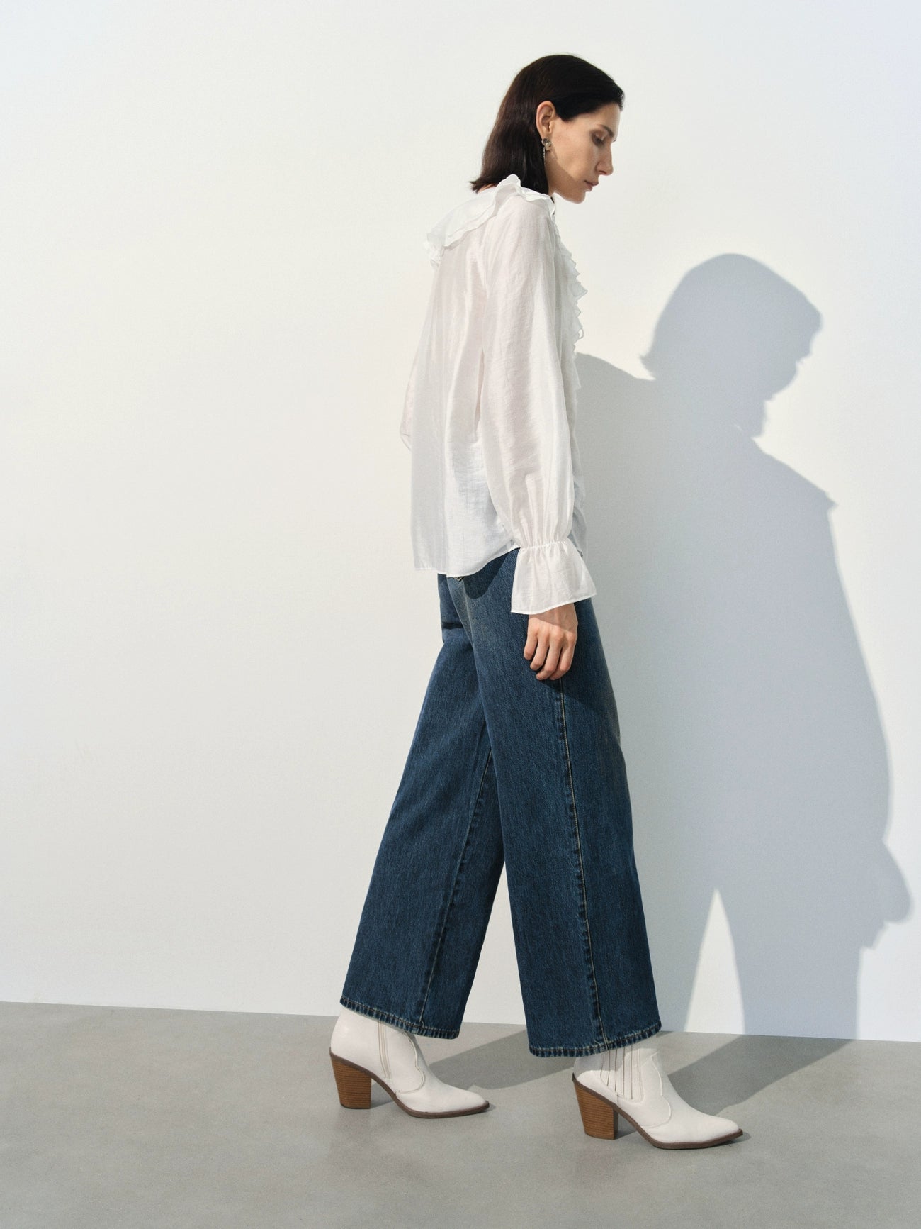 Ruffle Lapel Overhead Shirt