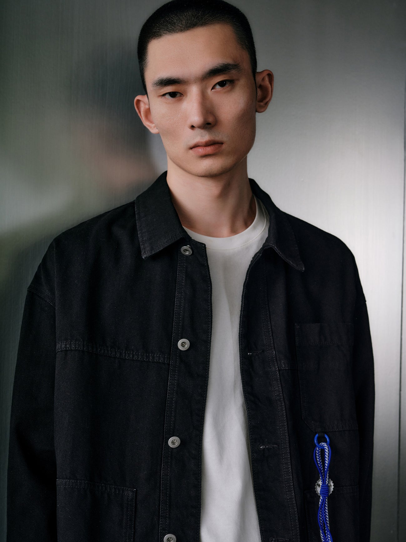 Denim Jacket With Tie Details