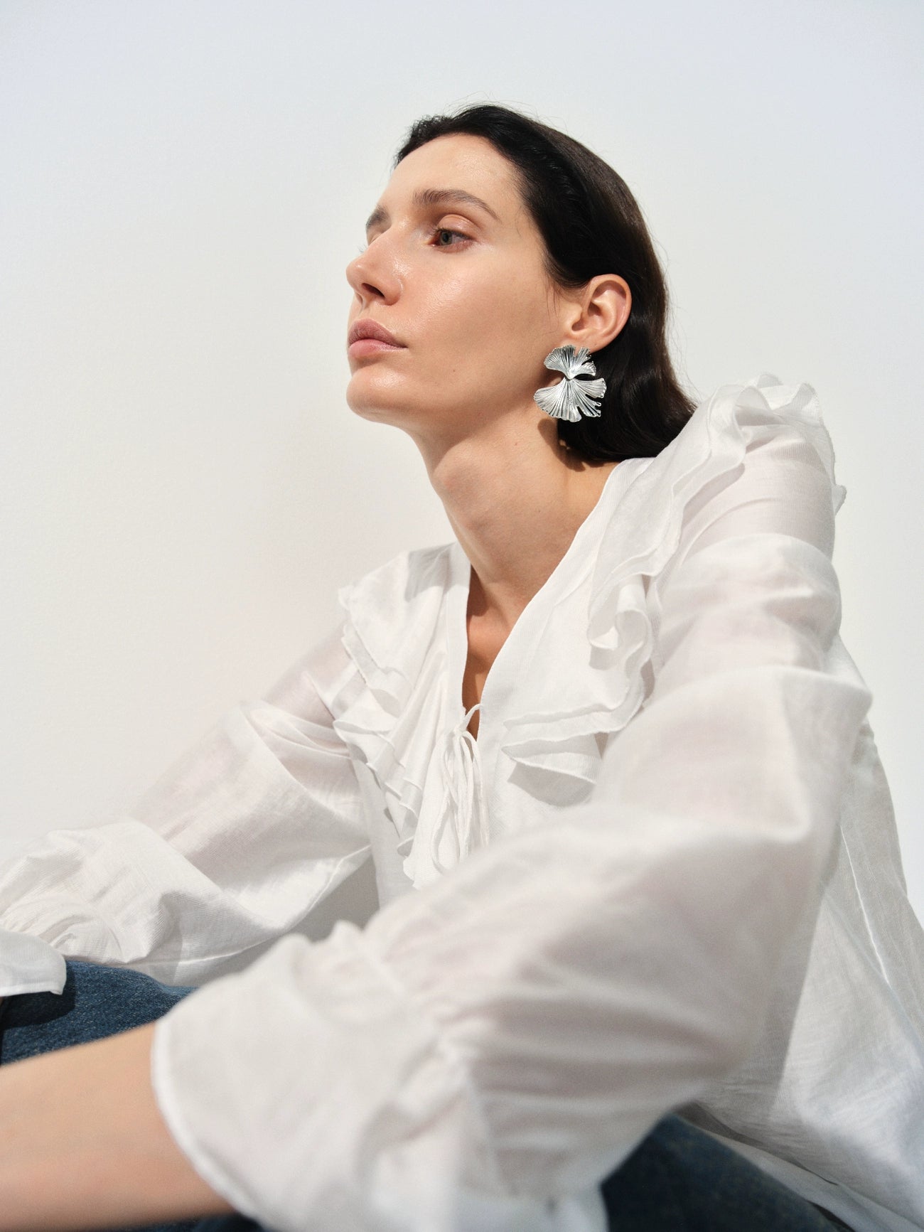 Ruffle Lapel Overhead Shirt