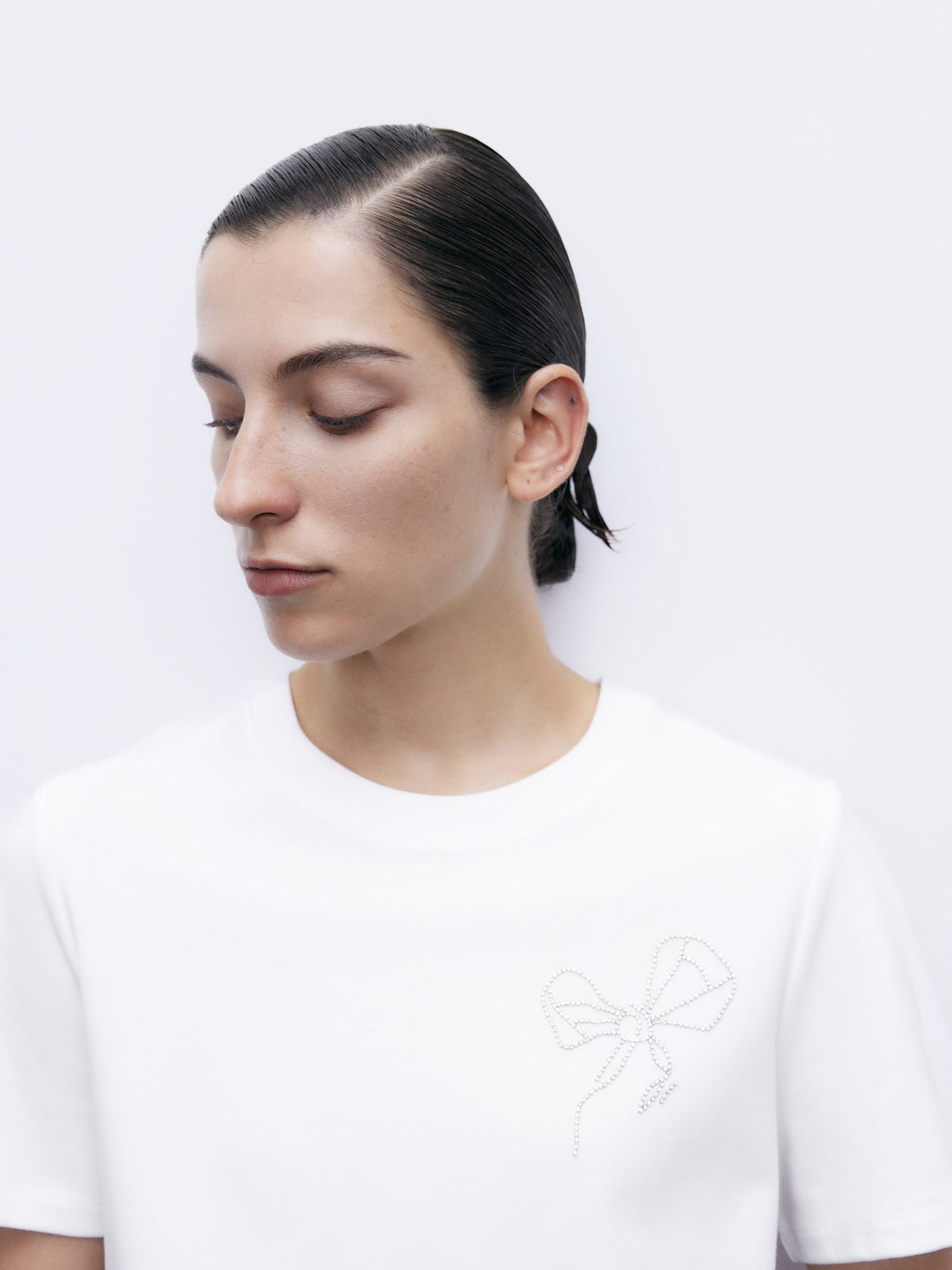 Bow Detail Crew Neck T-Shirt