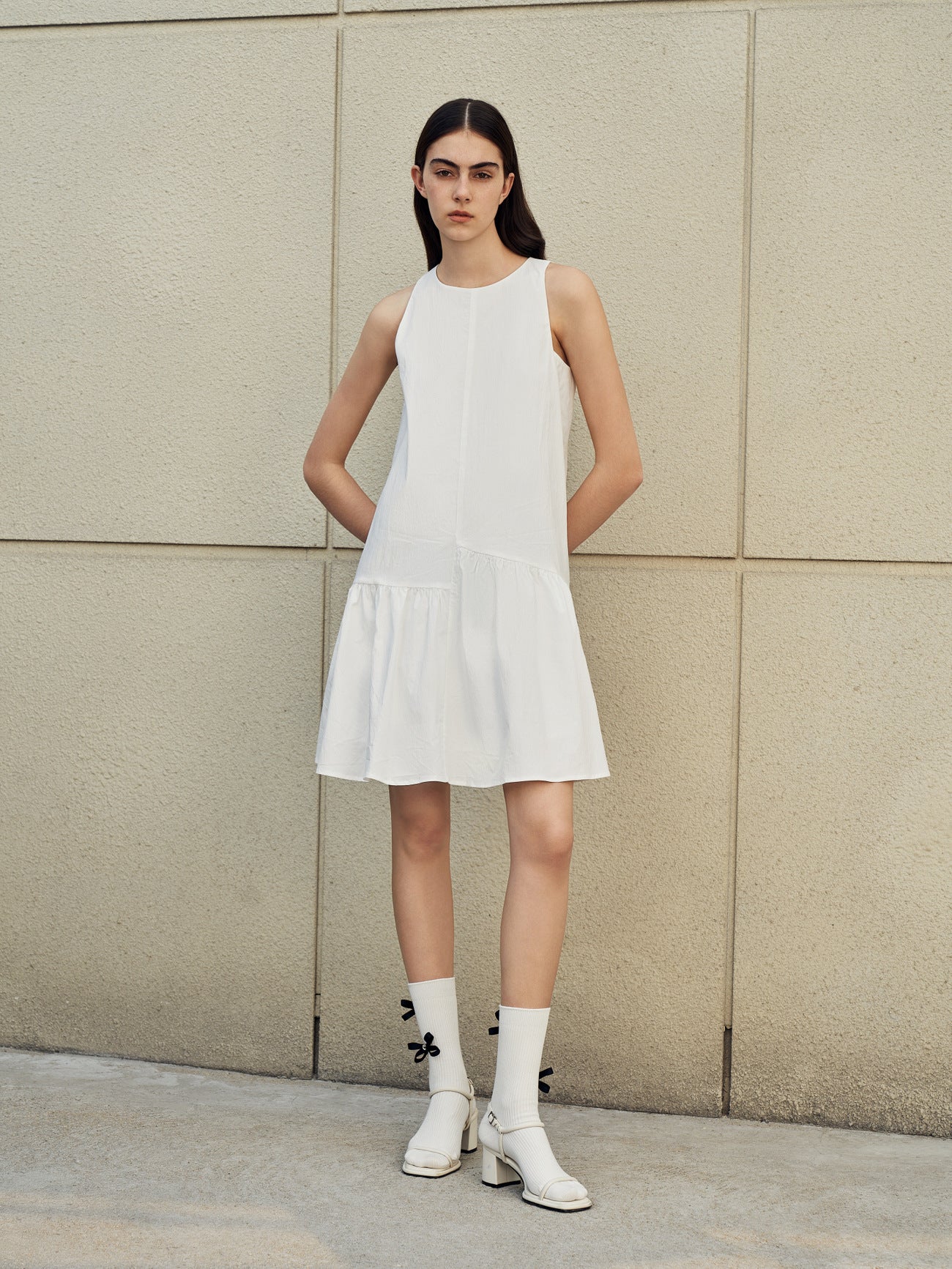 Sleeveless Crew Neck A-Line Dress