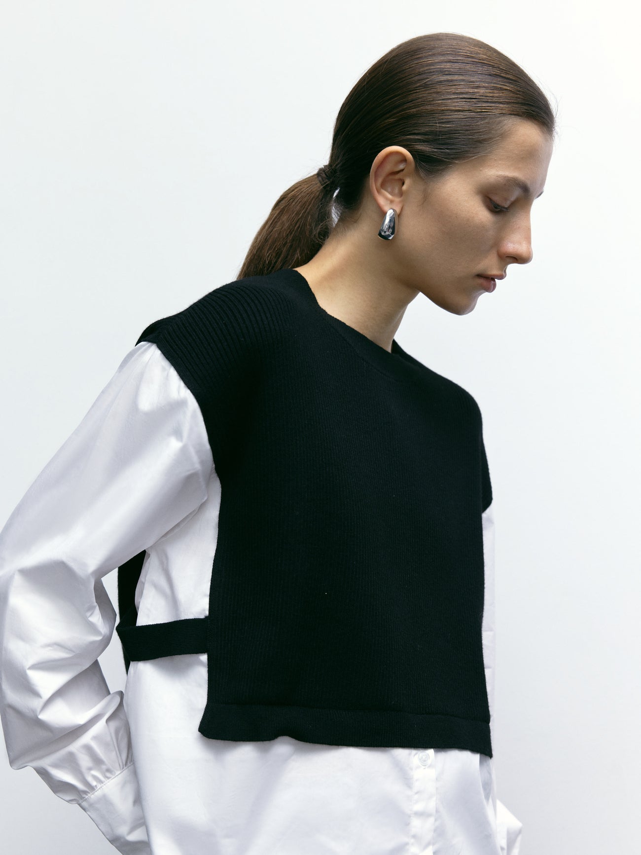 2 In 1 Drop Shoulder Knitted T-Shirt