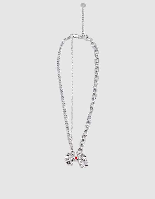 Boe Tie Necklace With Crystal