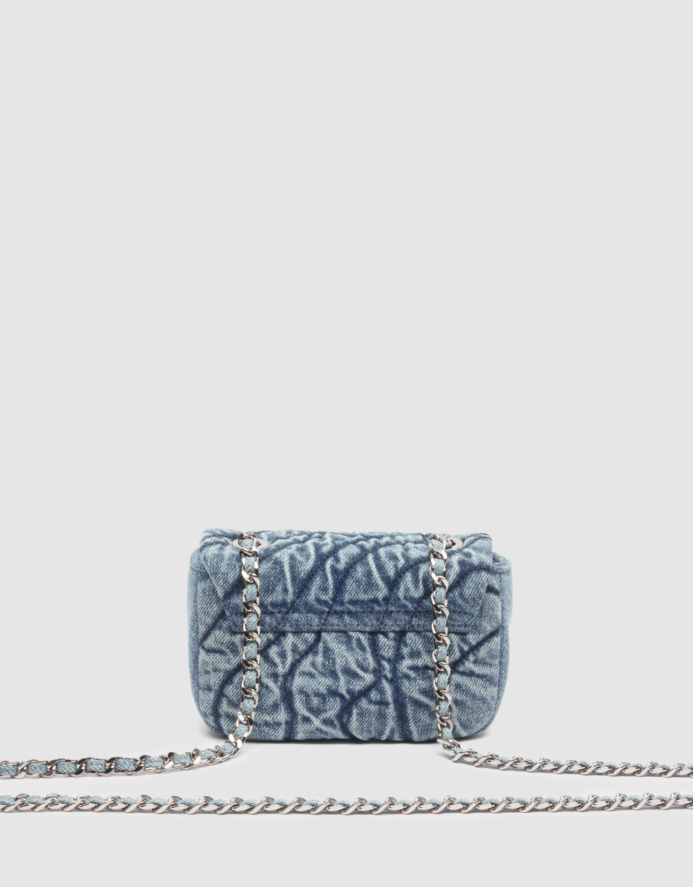 Printed Denim Crossbody Bag