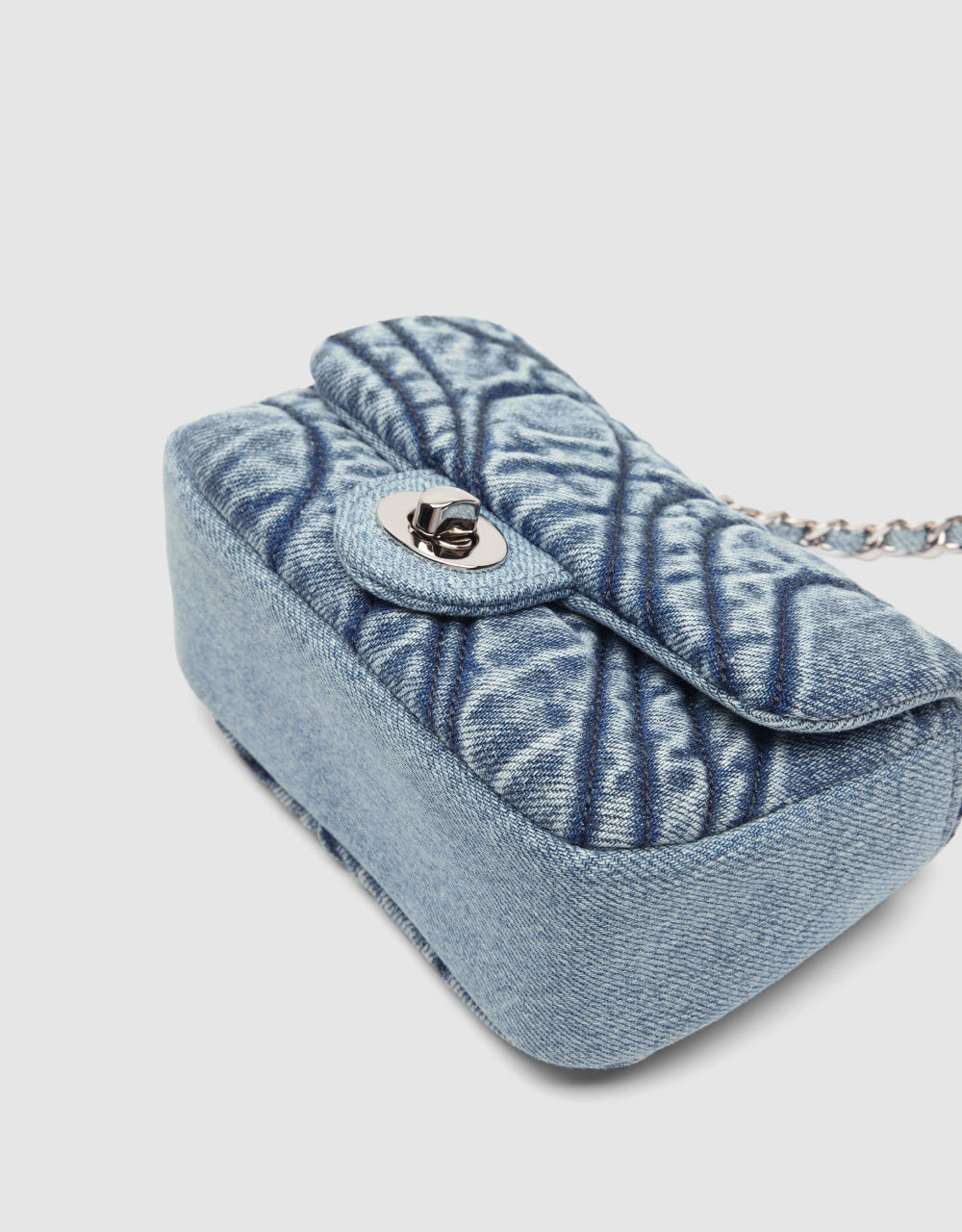 Printed Denim Crossbody Bag