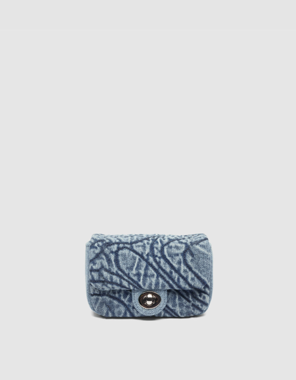 Printed Denim Crossbody Bag