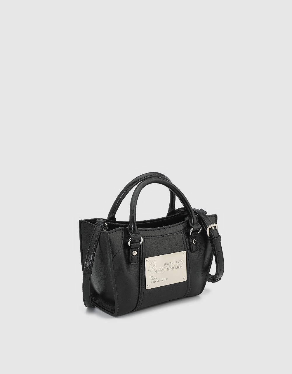 Metal Plate Detail Shoulder Bag