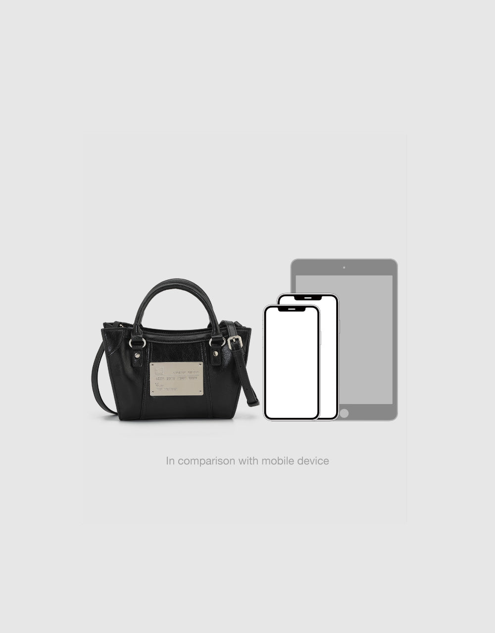 Metal Plate Detail Shoulder Bag