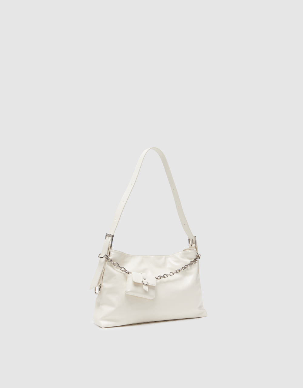 Vegan Leather Shoulder Bag With Pouch