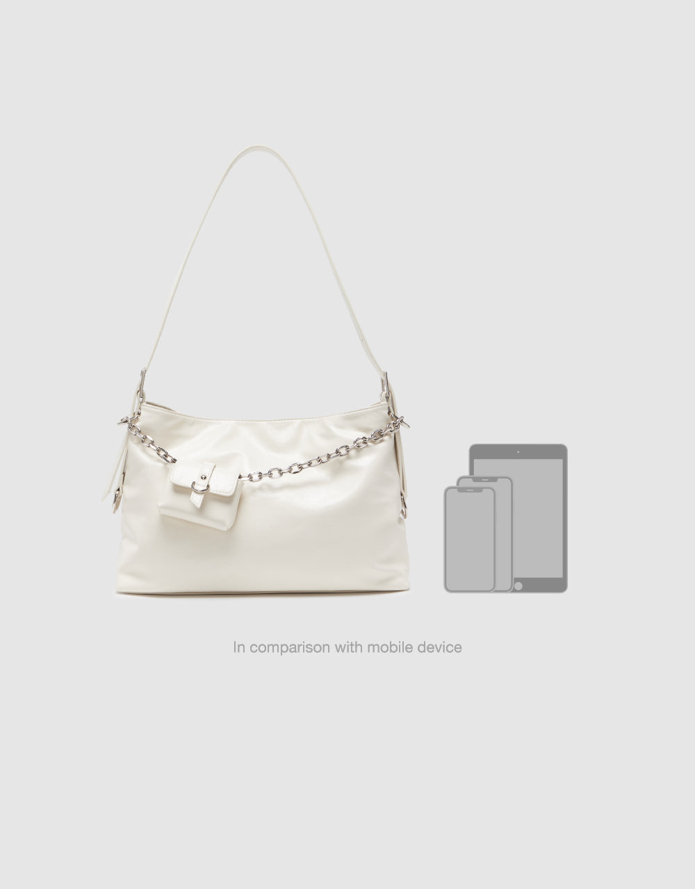 Vegan Leather Shoulder Bag With Pouch