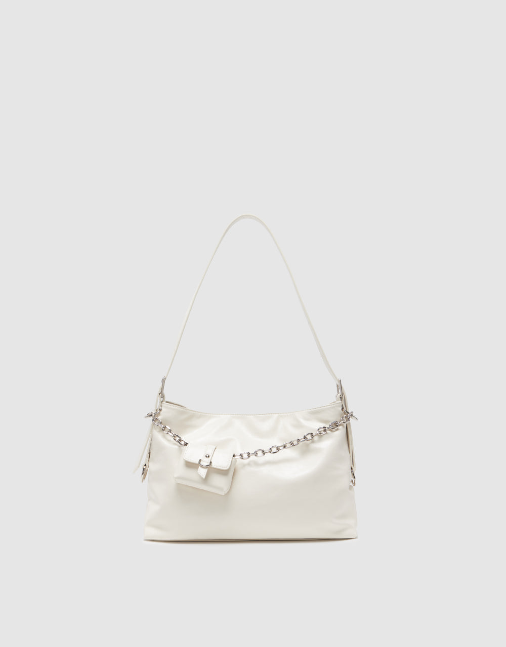 Vegan Leather Shoulder Bag With Pouch