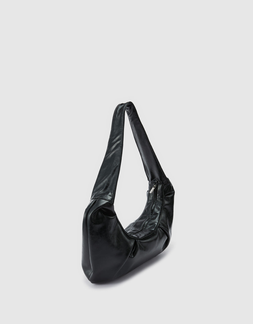 Ruched PU Crossbody Bag