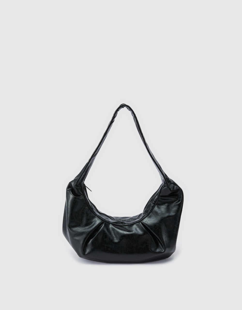 Ruched PU Crossbody Bag