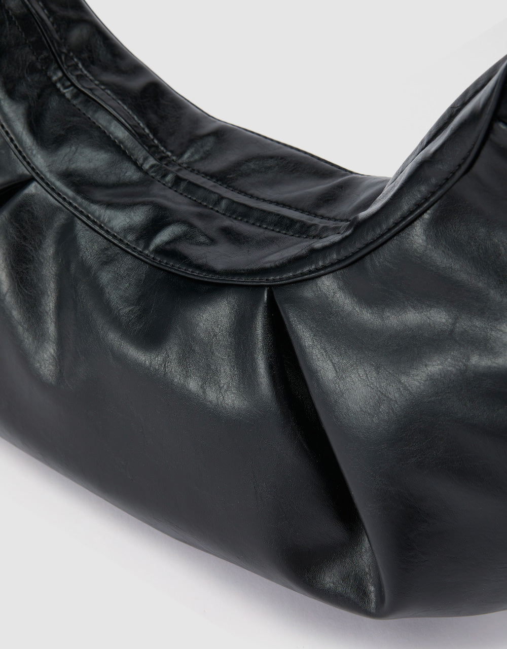 Ruched PU Crossbody Bag