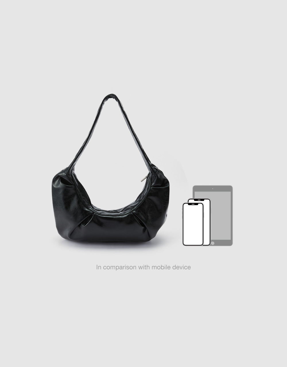 Ruched PU Crossbody Bag