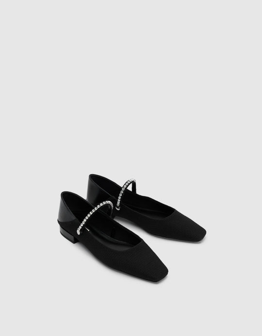 Contrast Fabric Ballet Flat