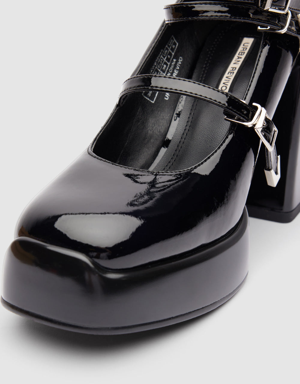 Buckle Ankle Square Toe Pumps