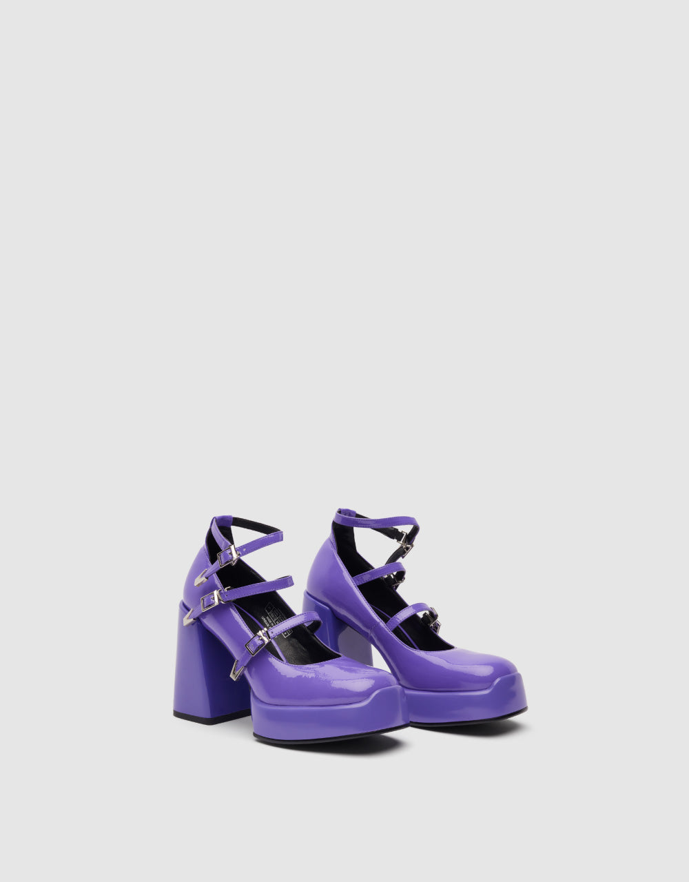 Buckle Ankle Square Toe Pumps