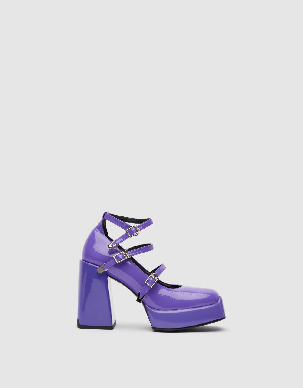 Buckle Ankle Square Toe Pumps