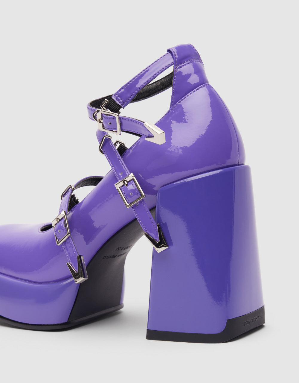 Buckle Ankle Square Toe Pumps