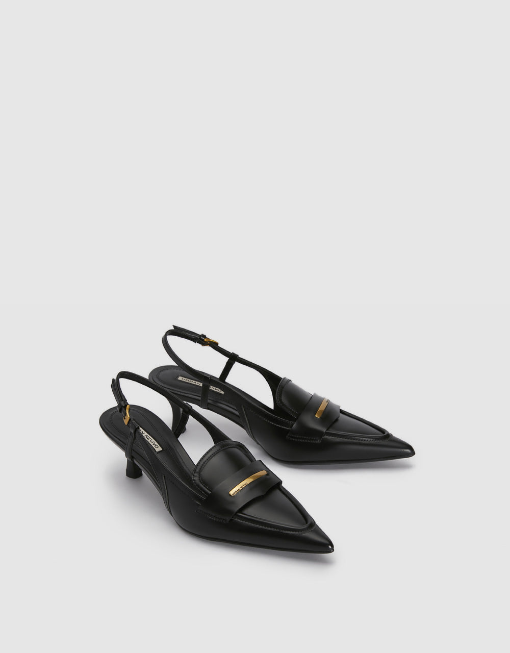 Pointed Toe Kitten Heeled Slingbacks