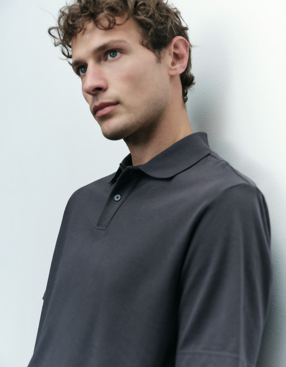 Drop Shoulder Polo Shirt