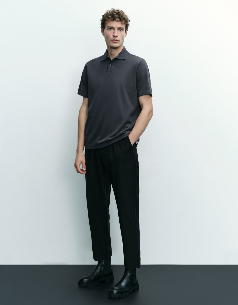 Drop Shoulder Polo Shirt