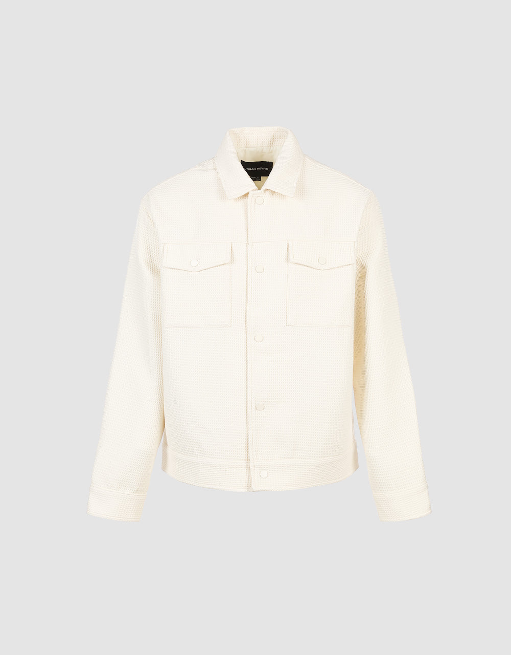 Embossed Checker Pockets Detail Jacket