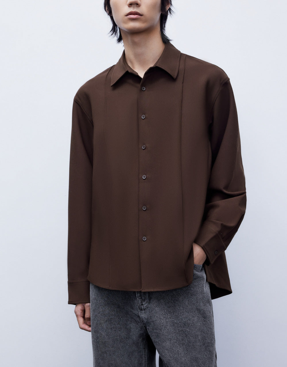 Patchwork Drop Shoulder Sleeve Shirt