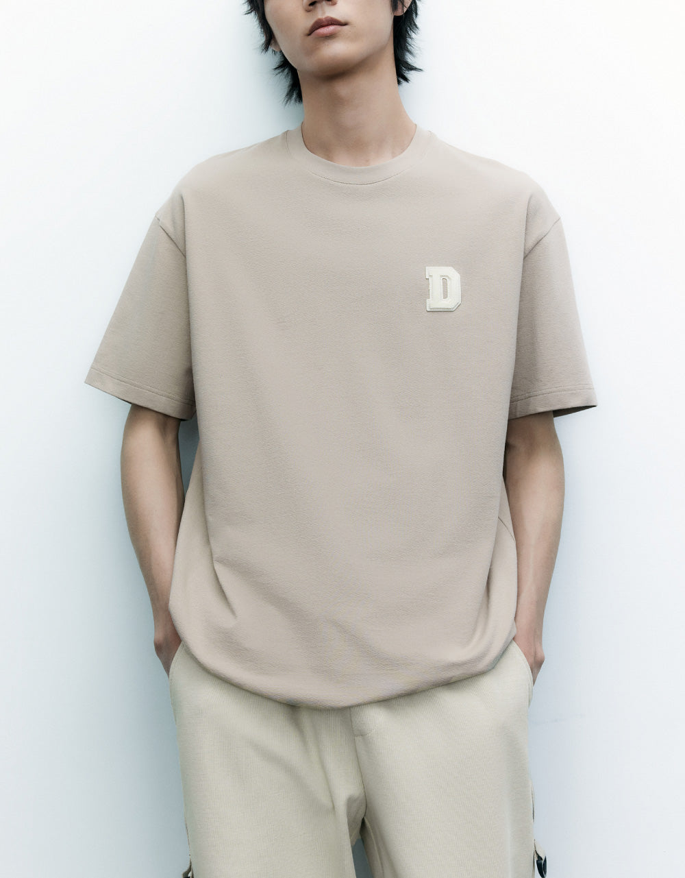 Letter Detail Crew Neck T-Shirt