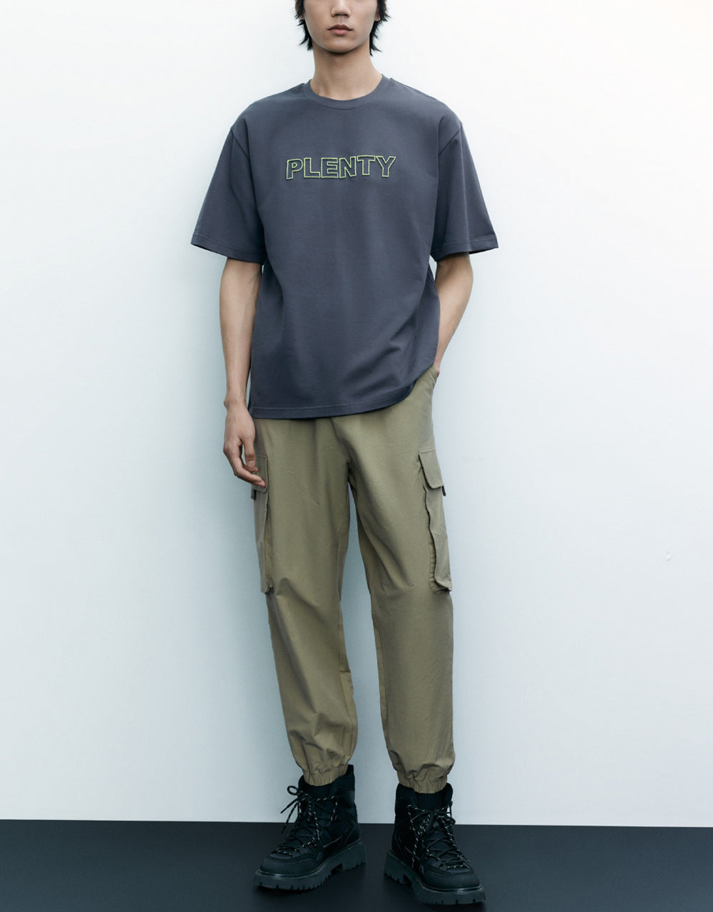 Letter Printed Crew Neck T-Shirt