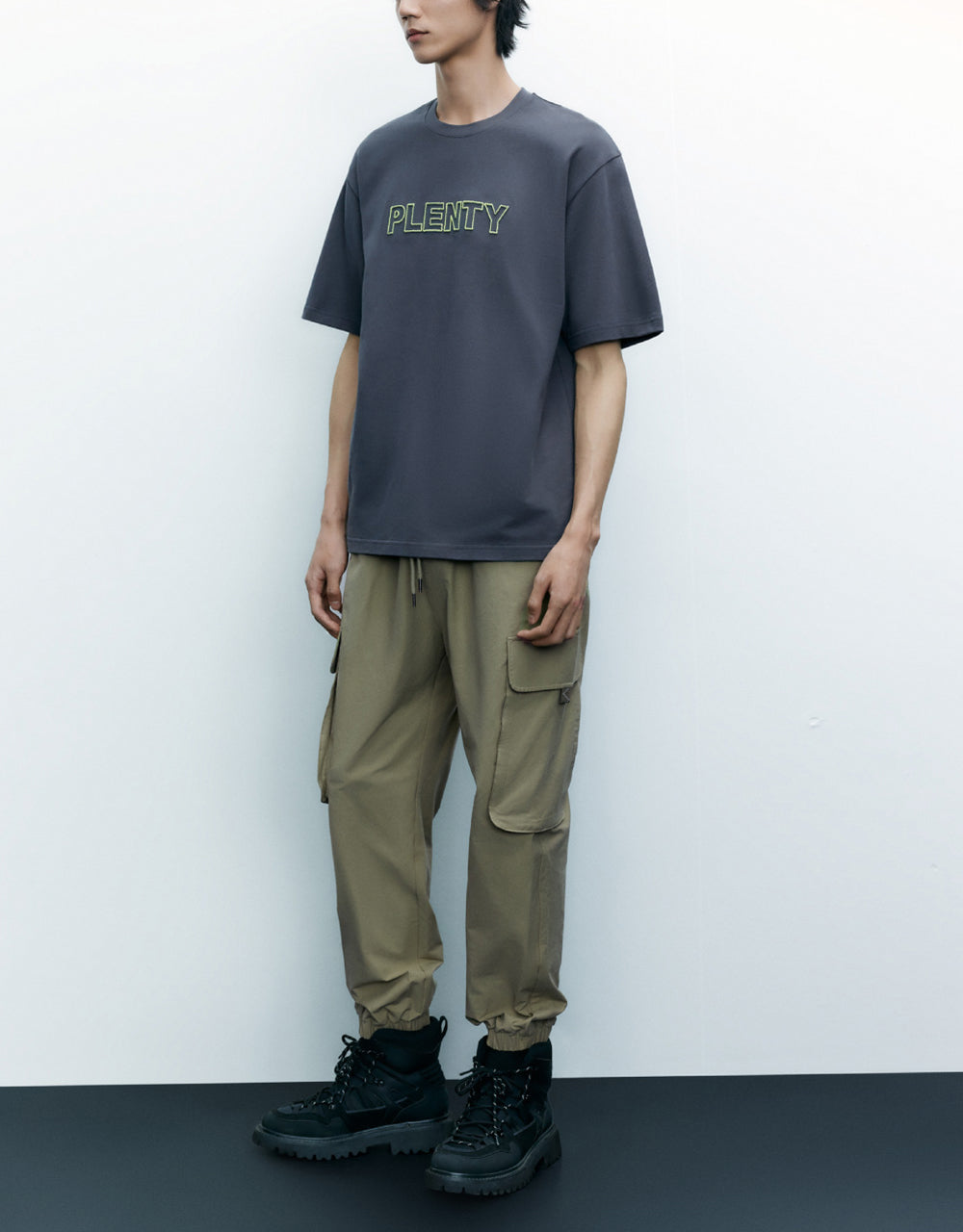 Letter Printed Crew Neck T-Shirt