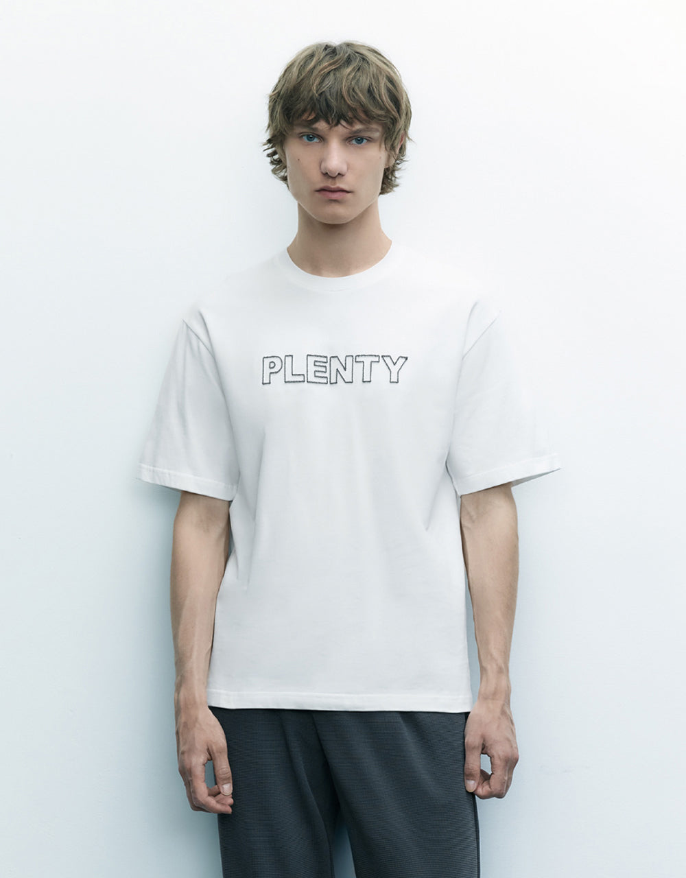Letter Printed Crew Neck T-Shirt