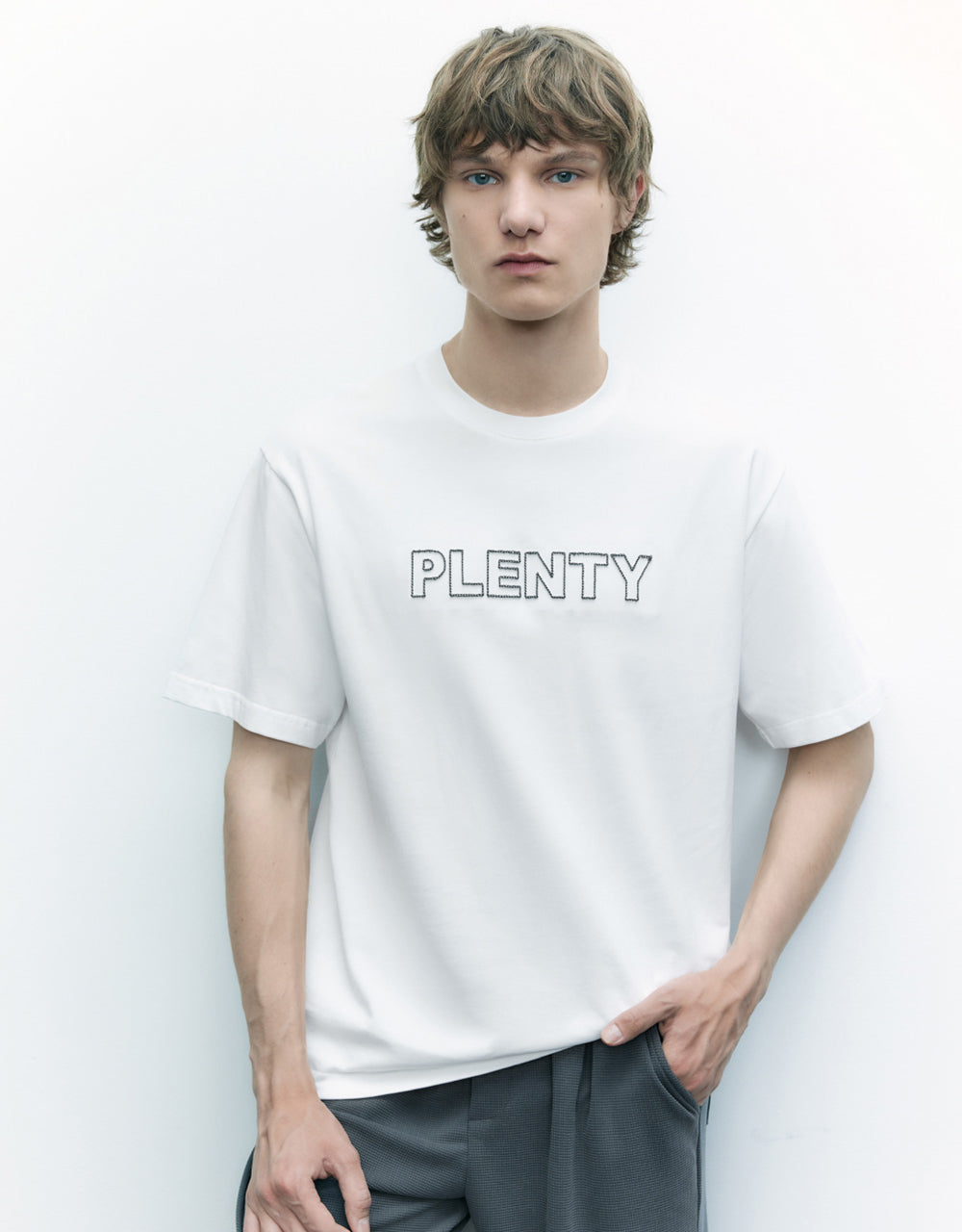 Letter Printed Crew Neck T-Shirt